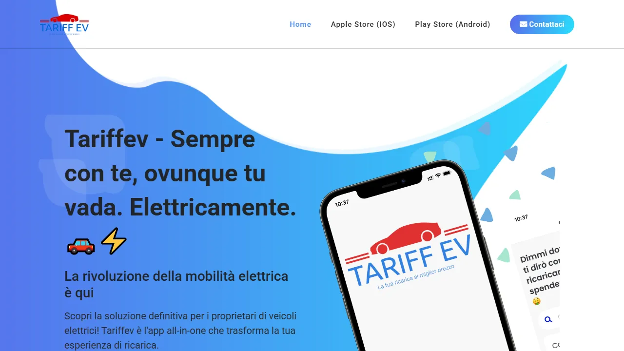 tariffev.it - Free Italian Electric Vehicle Charging Comparison screenshot