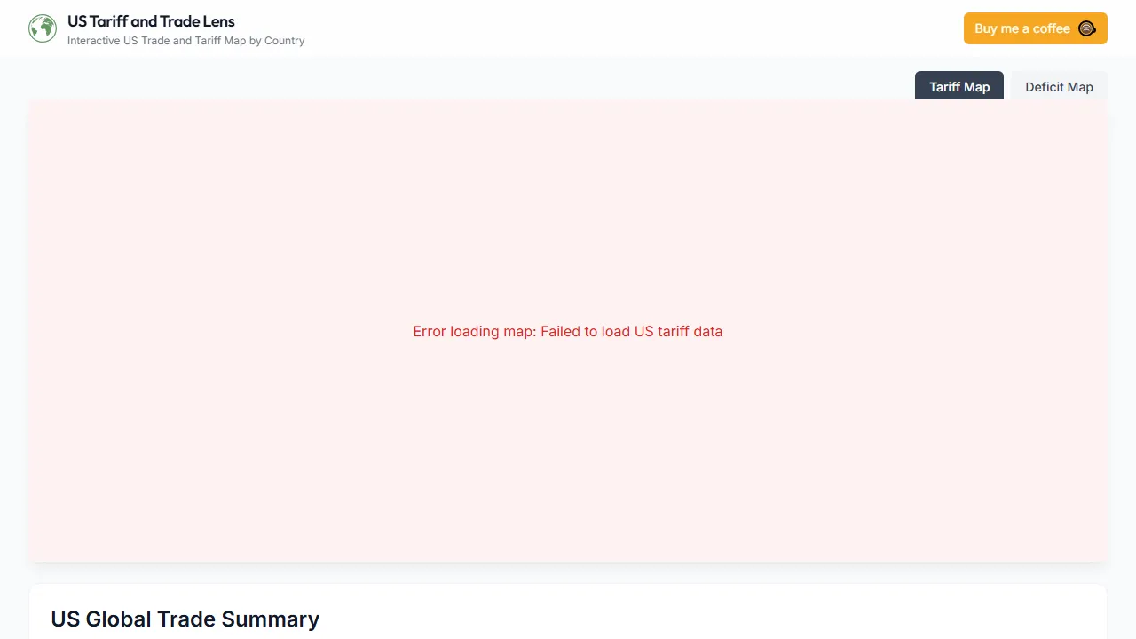 tariffmap.live - AI and Public Policy Visualizations screenshot