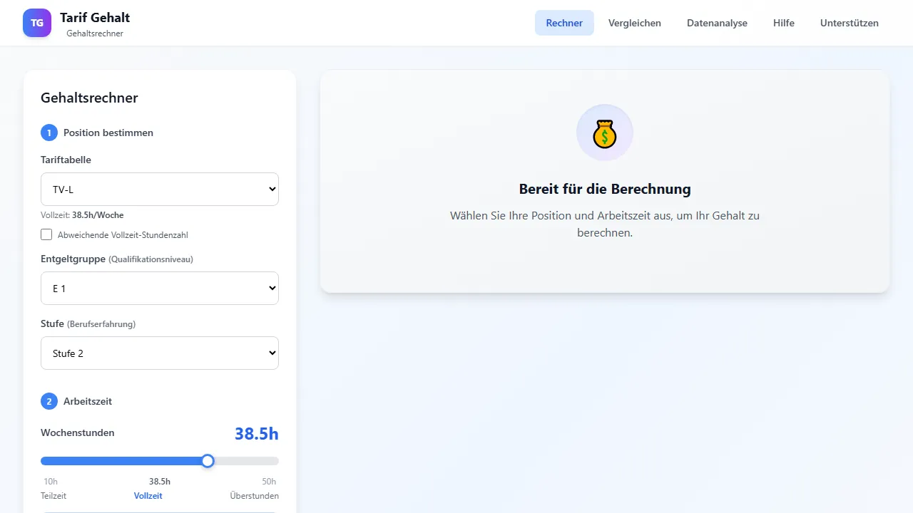 tarifgehalt.org - Salary and Pay Comparison Tool screenshot
