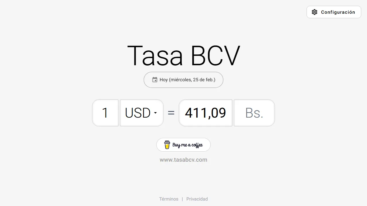 tasabcv.com - Currency Exchange Rates Resource screenshot