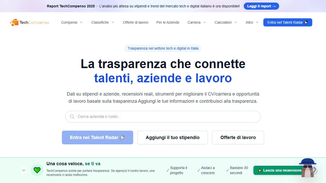 techcompenso.com - Salary Data Platform with Company Reviews screenshot