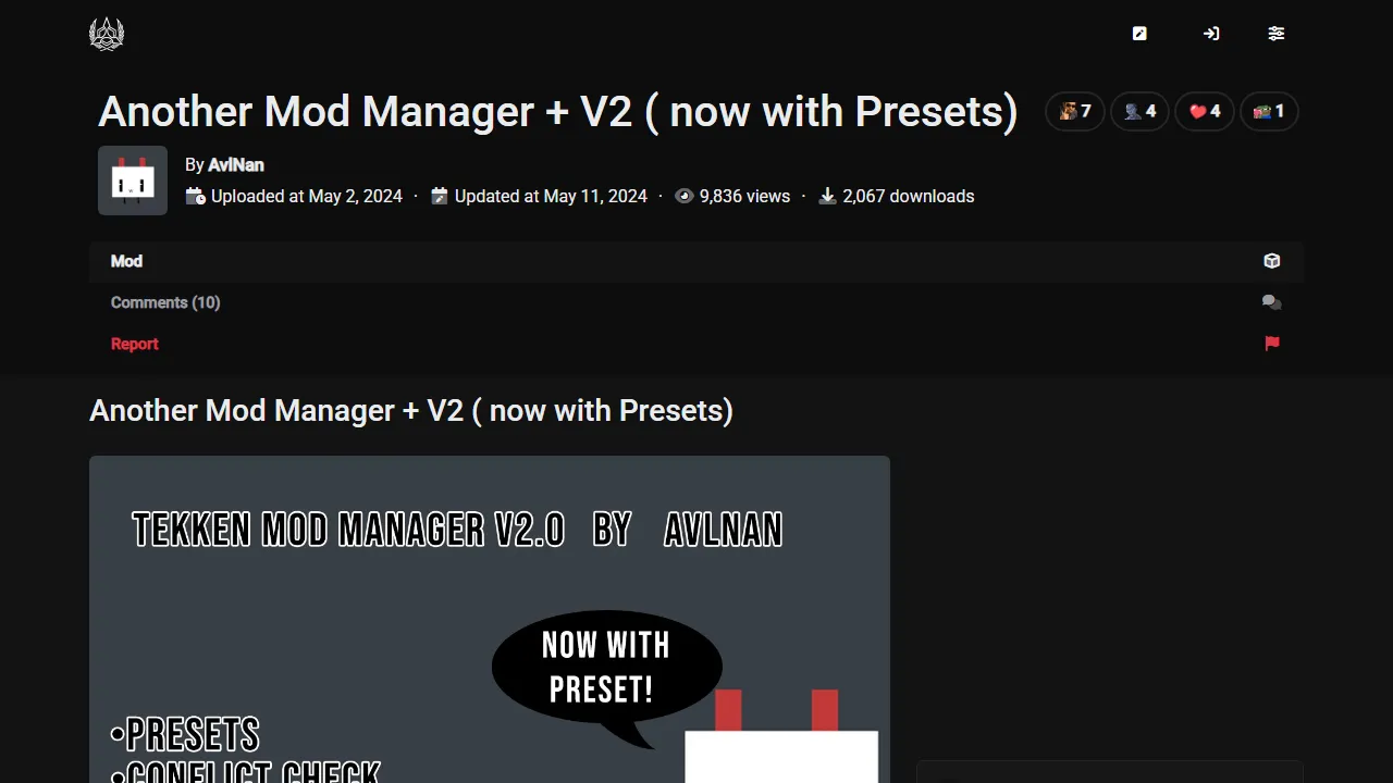 tekkenmods.com - Free Game Mod Manager Software Download screenshot