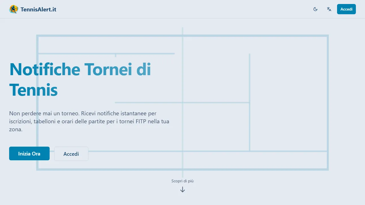 tennisalert.it - Get Smart Tennis Tournament Notifications Today screenshot