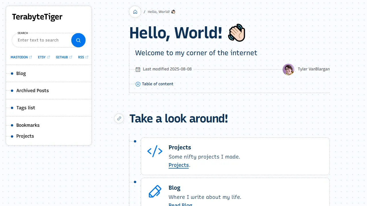 terabytetiger.com - Free Web Page Builder and HTML Editors screenshot