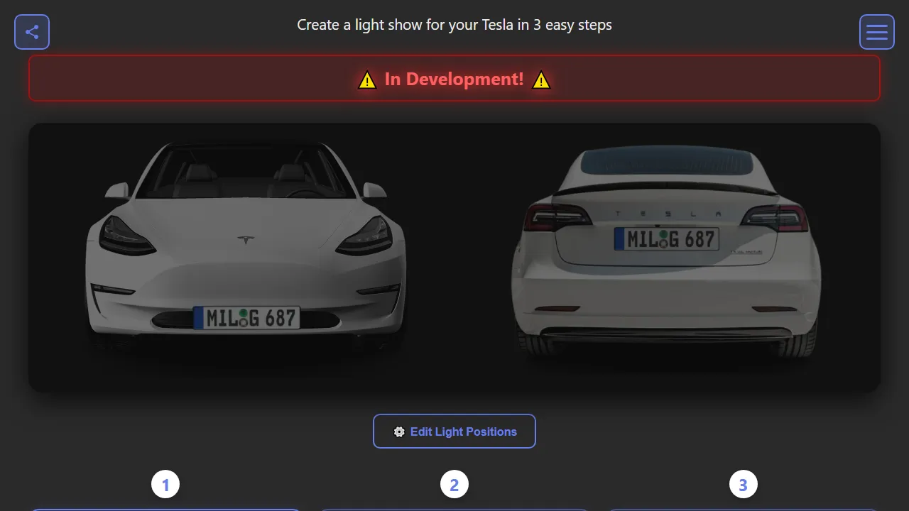 teslalight.show - Tesla Light Show Download - Generator Software screenshot