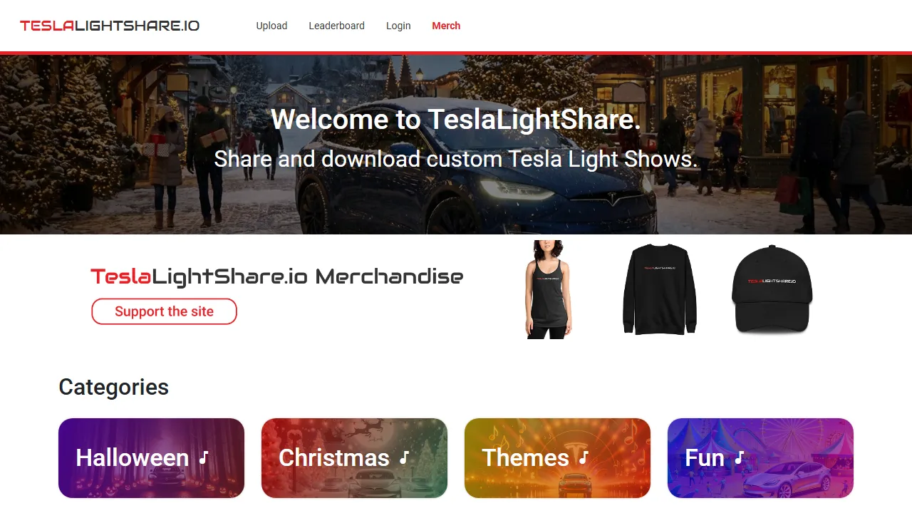 teslalightshare.io - Supporting Light Show Creators Community screenshot
