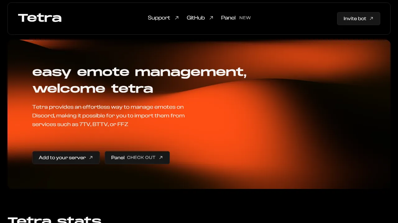 tetra.lol - Discord Bot For Emote Management screenshot