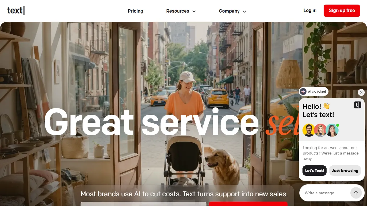 text.com - Customer Service Automation Powers Business Growth screenshot