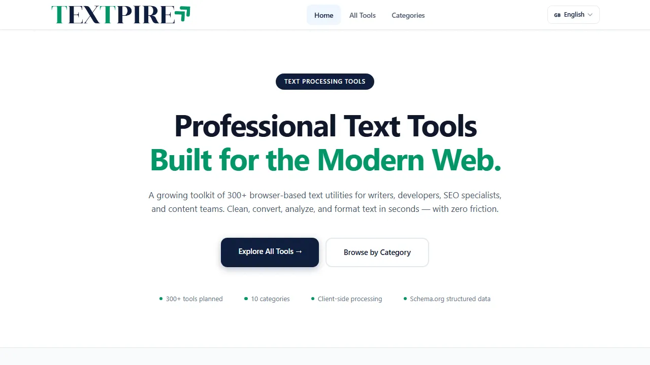 textpire.com - Text Manipulation Tool to Support Developer screenshot