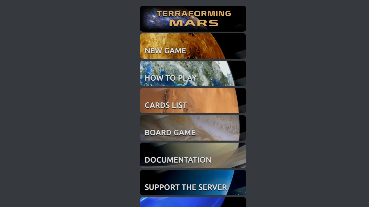 tfm-community.herokuapp.com - Terraforming Mars Web Board Game screenshot