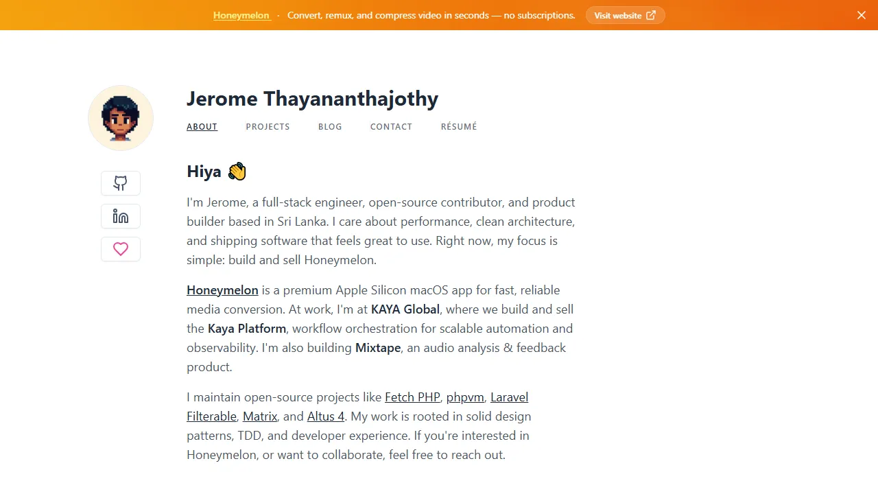 thavarshan.com - Developer Productivity Tools for Easier Coding screenshot