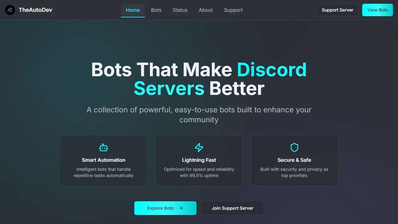 theauto.dev - Discord Bot for Easy Server Management screenshot