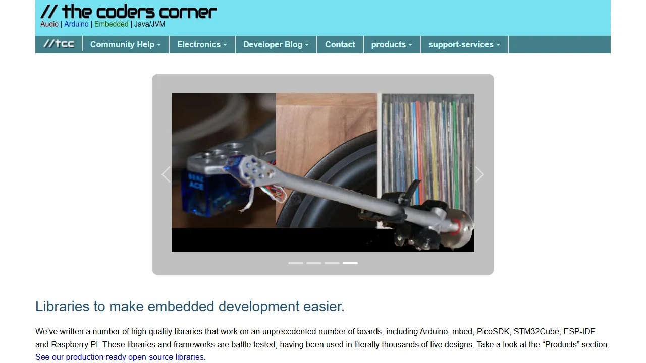 thecoderscorner.com - Arduino Framework and Popular Libraries screenshot