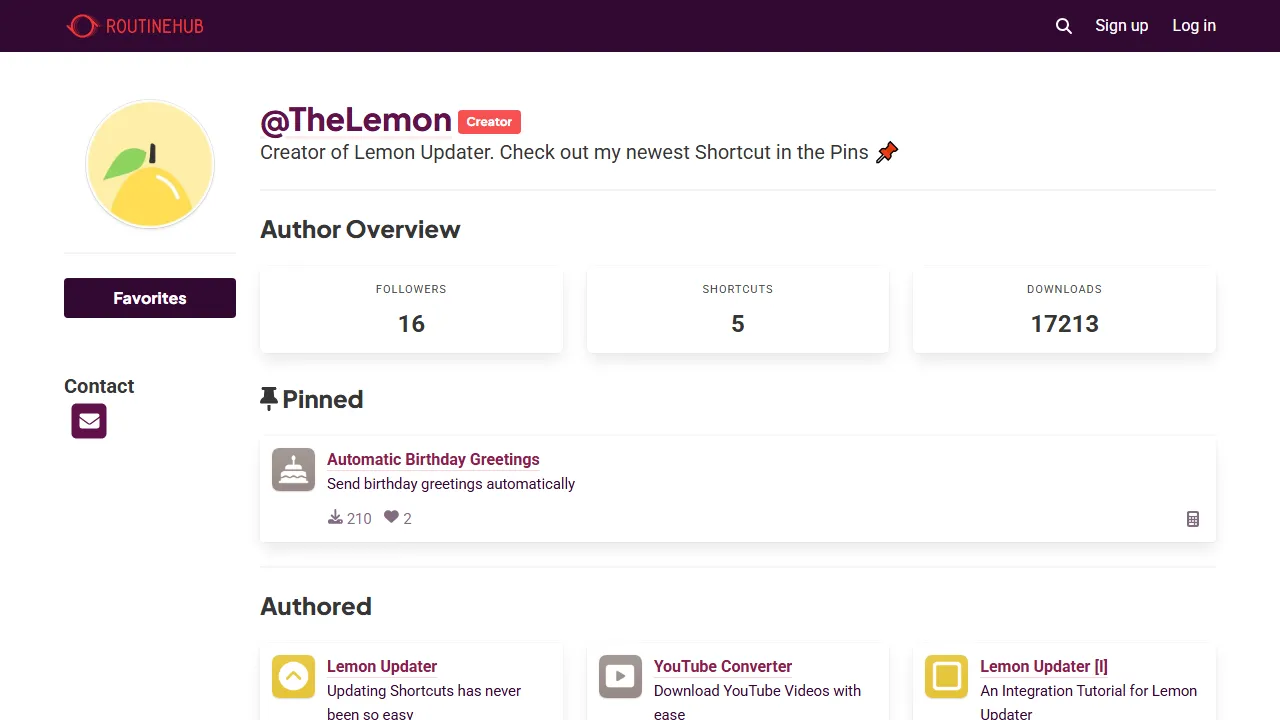 TheLemon - Quick and Easy Shortcut Creator screenshot