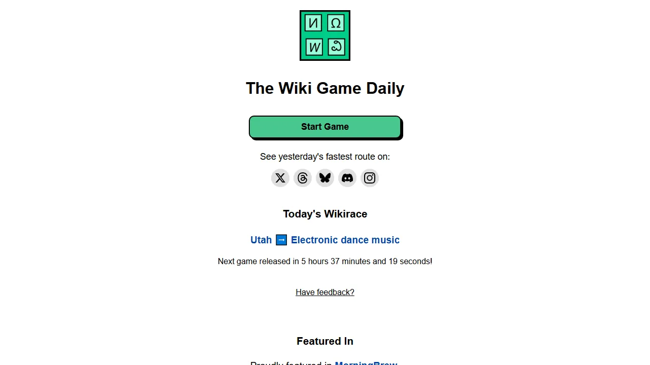 thewikipediagame.com - Daily Free Online Trivia Game screenshot