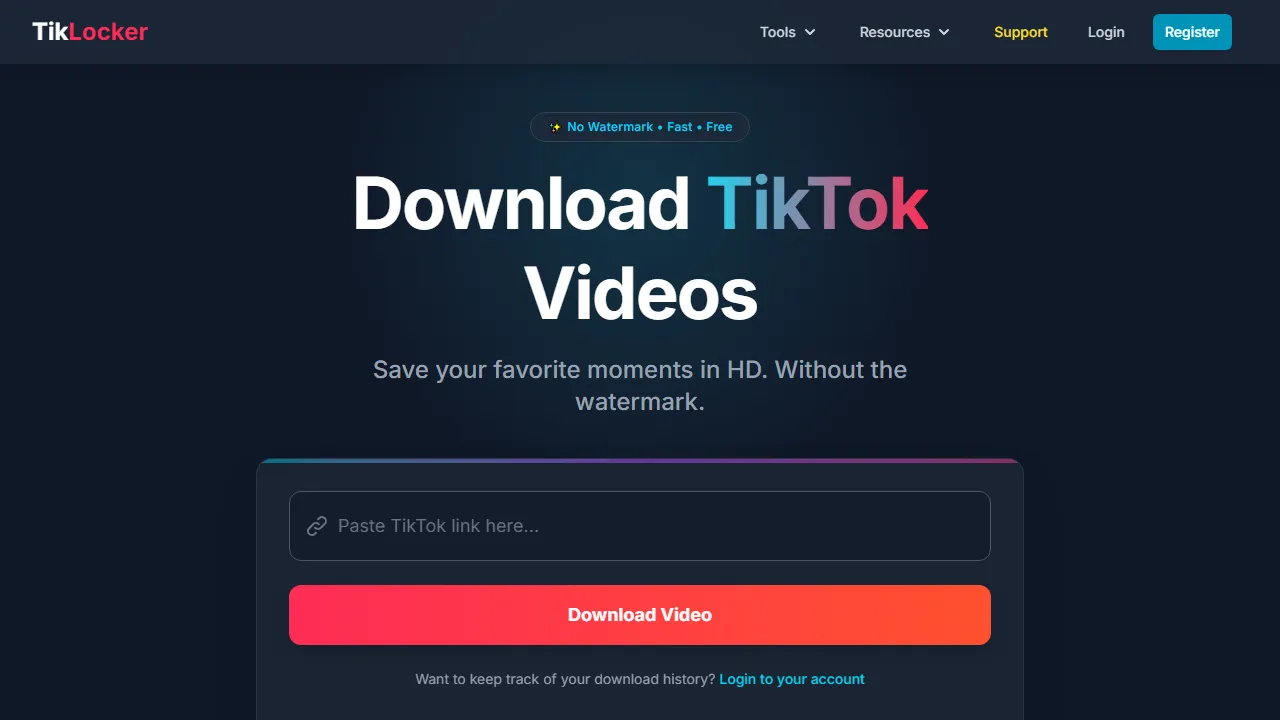 tiklocker.com - TikTok Video Backup Utility - Securely Save Videos screenshot