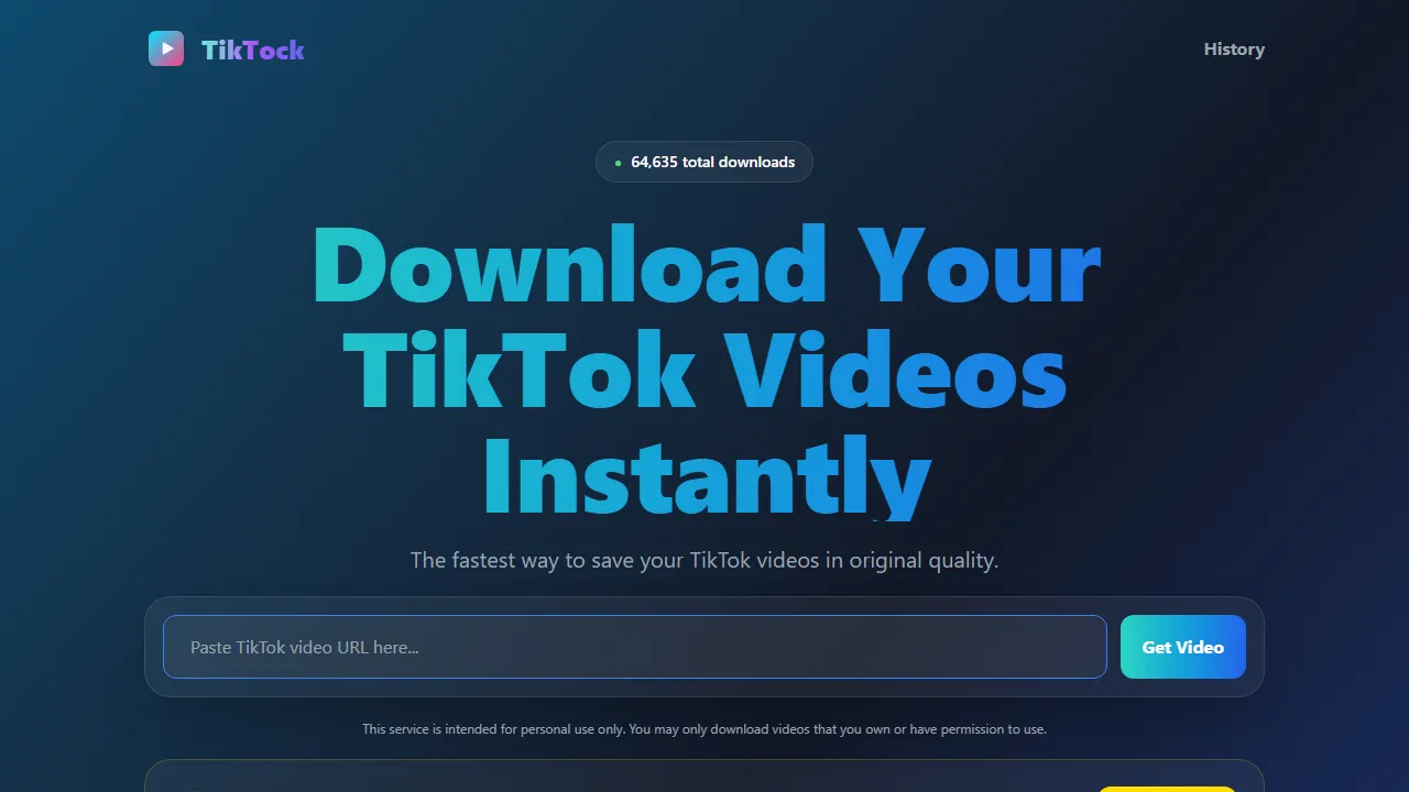tiktock-web.vercel.app - Web Developer Portfolio and Project Showcase screenshot
