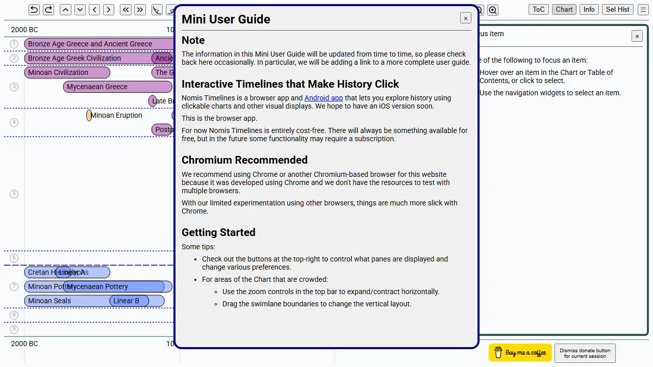 timelines.nomistech.com - Interactive Online Timeline Generator screenshot