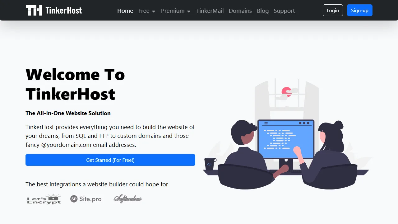 tinkerhost.net - Free Web Hosting for Your Website screenshot