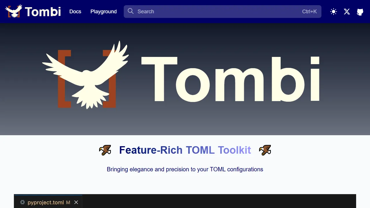 tombi-toml.github.io - Language Server Protocol for Rust and Python screenshot
