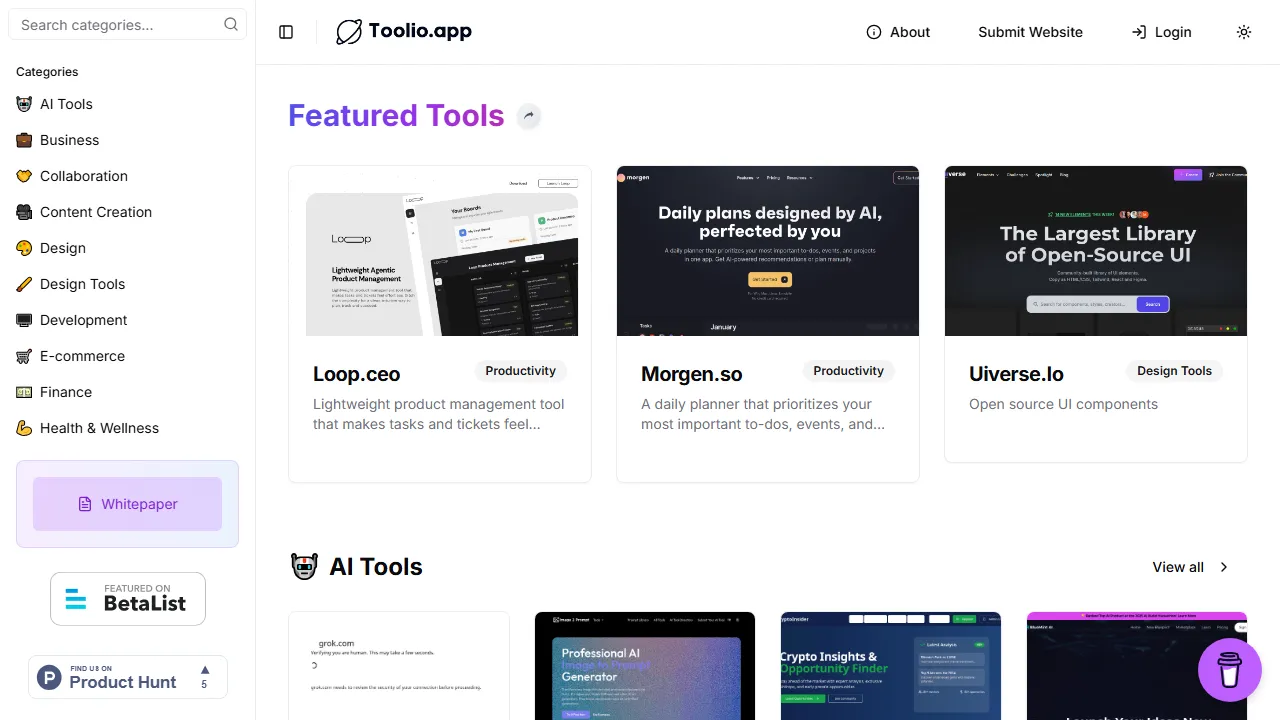 toolio.app - Website Curation for Smarter Digital Experiences screenshot
