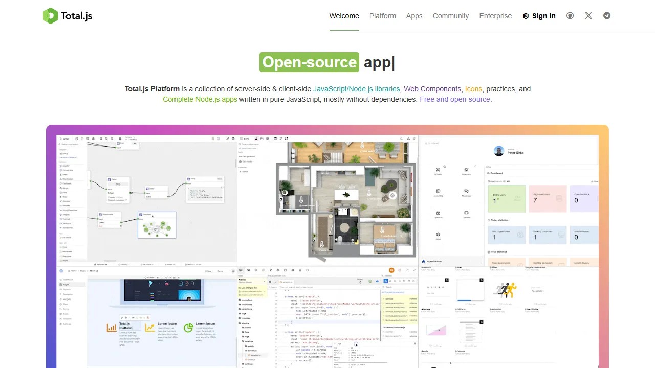totaljs.com - Free Node JS JavaScript Libraries Collection screenshot