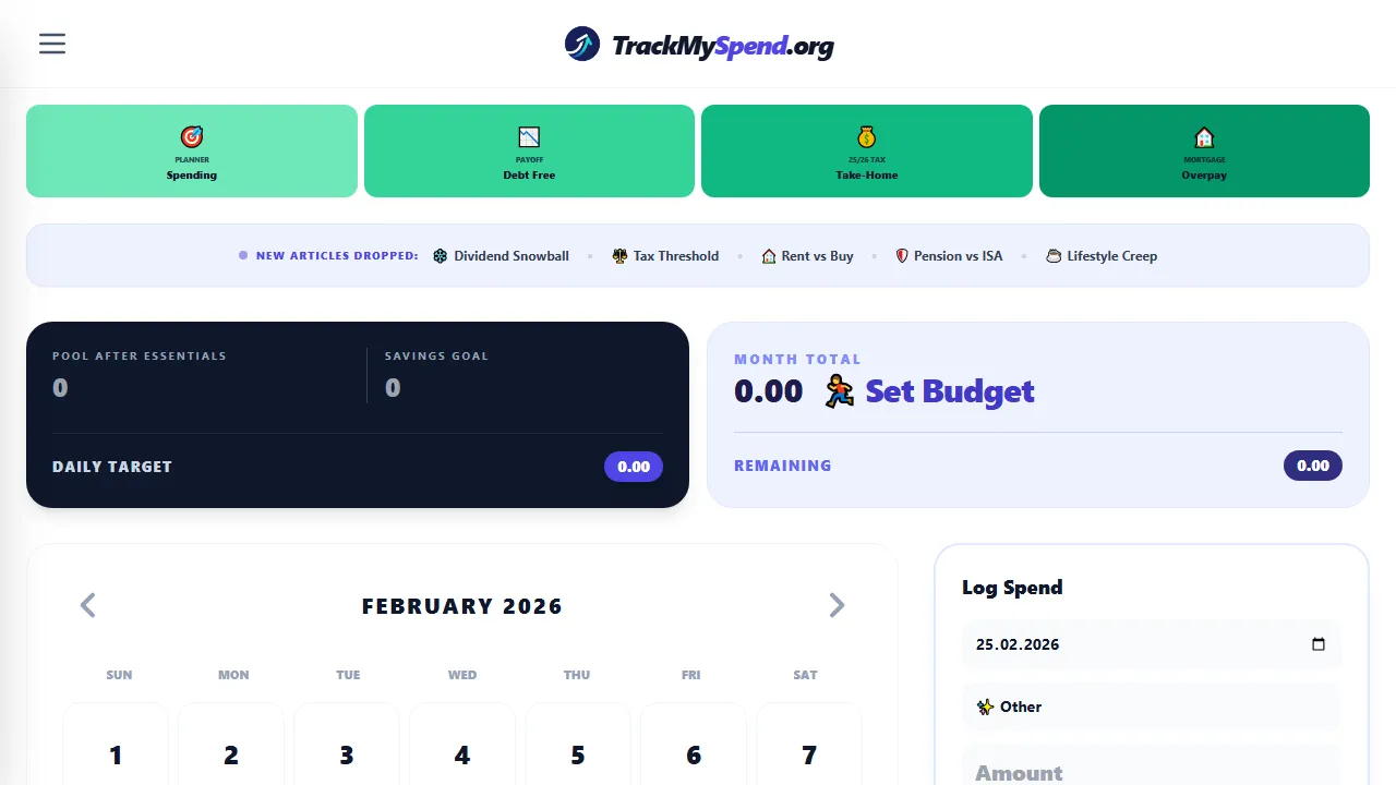 trackmyspend.org - Free Personal Finance Dashboard Tool Online screenshot