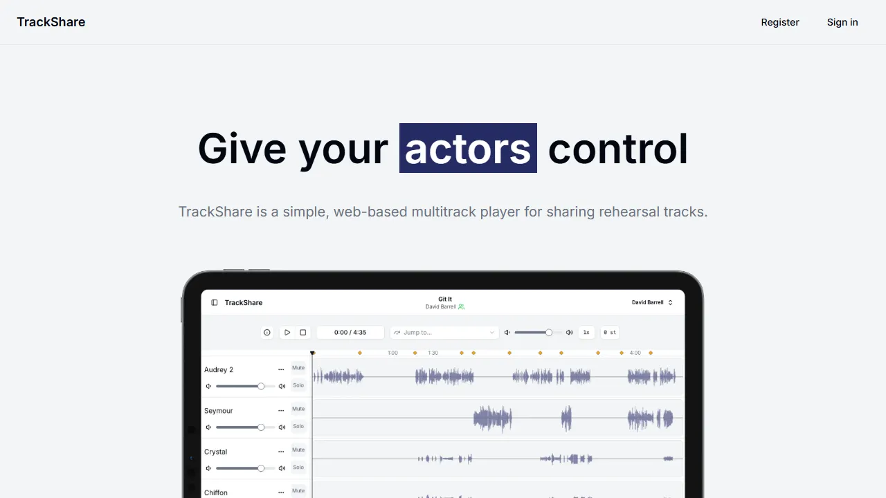 trackshare.app - Tools for Music Collaboration Online screenshot