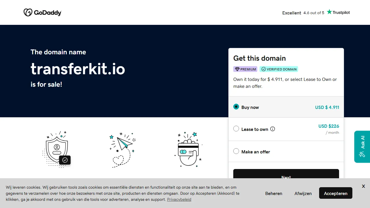 transferkit.io - Unlimited File Transfer and Storage Solution screenshot