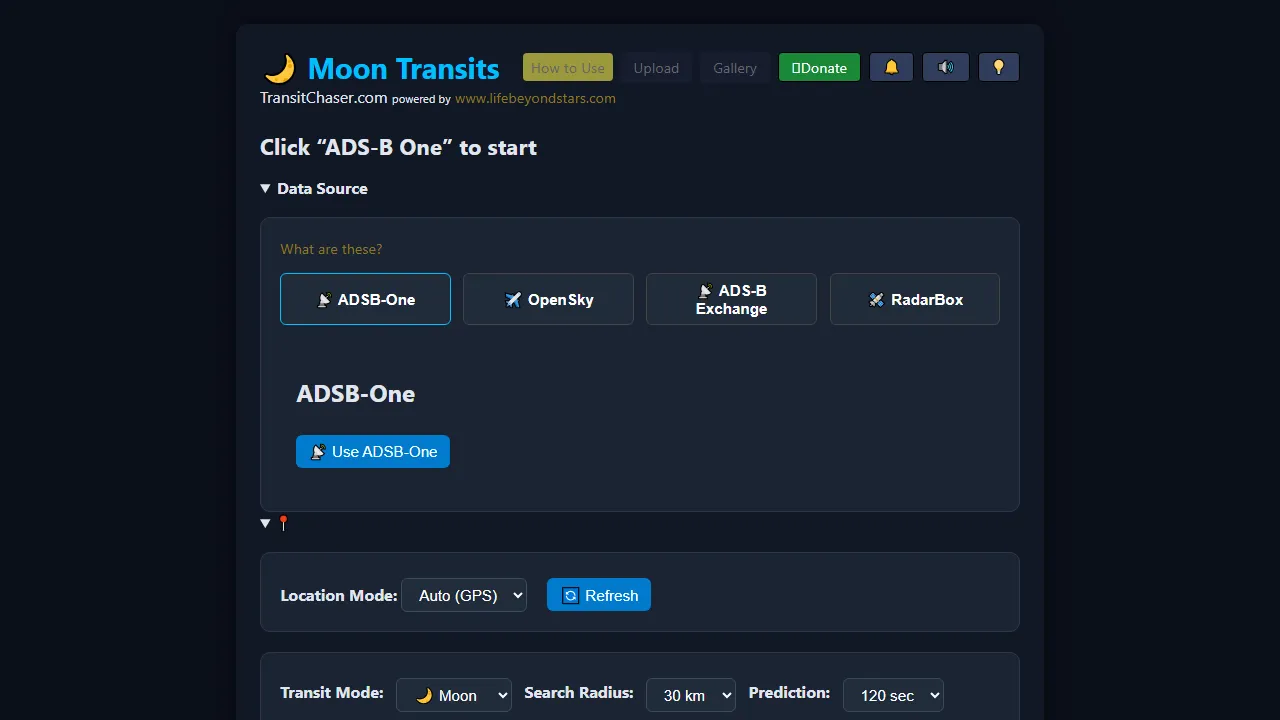 transitchaser.com - Astronomy App for Celestial Transit Prediction screenshot