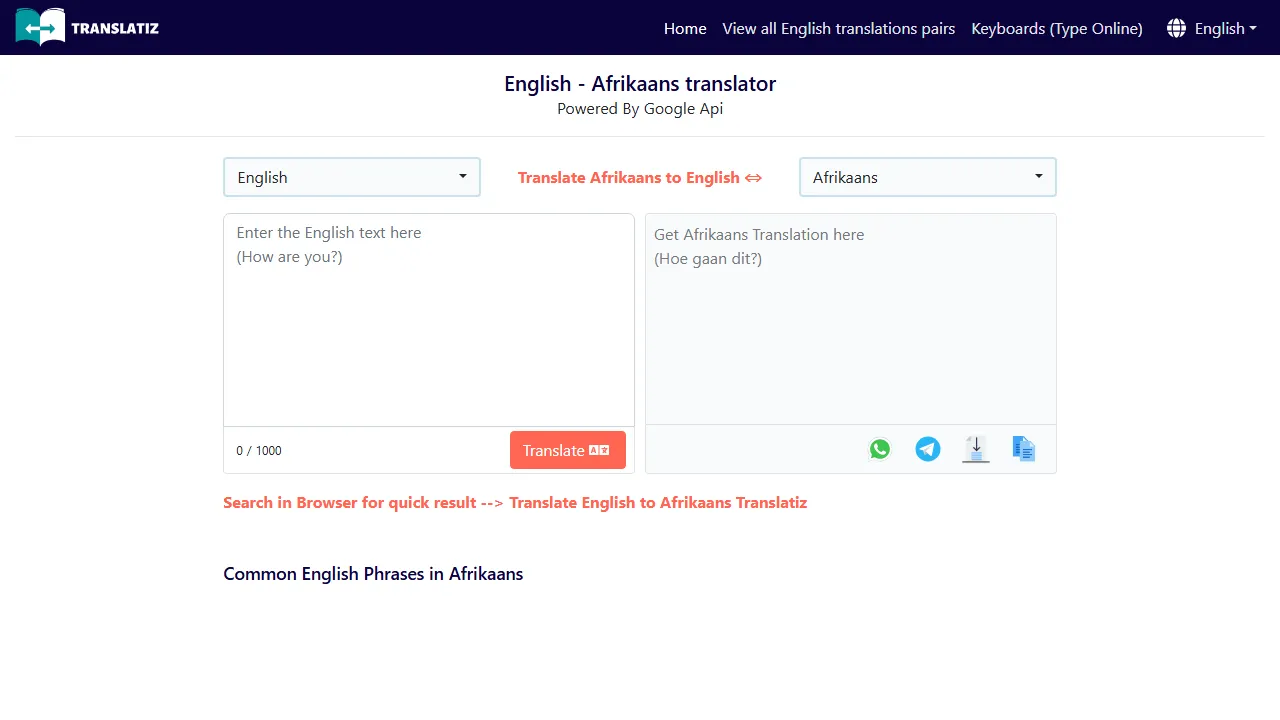 translatiz.com - Language Translation Tool and Dictionary screenshot