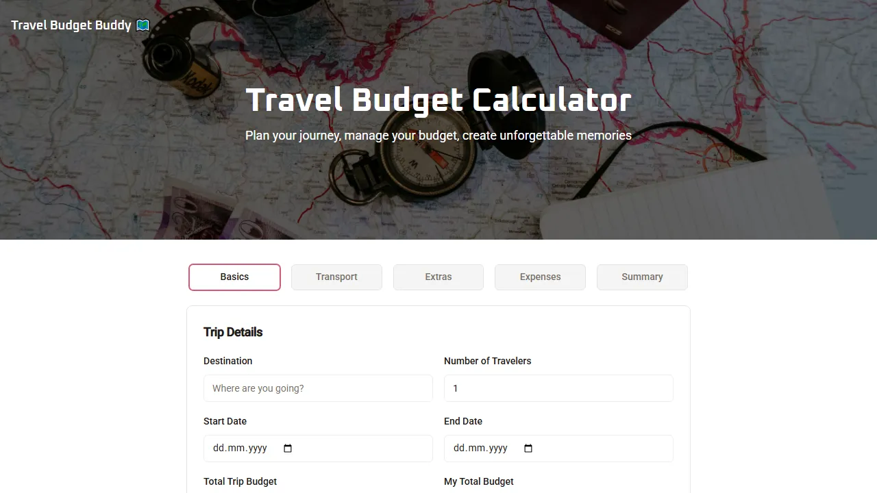 travel-budget.replit.app - Free Online Travel Budget Calculator screenshot