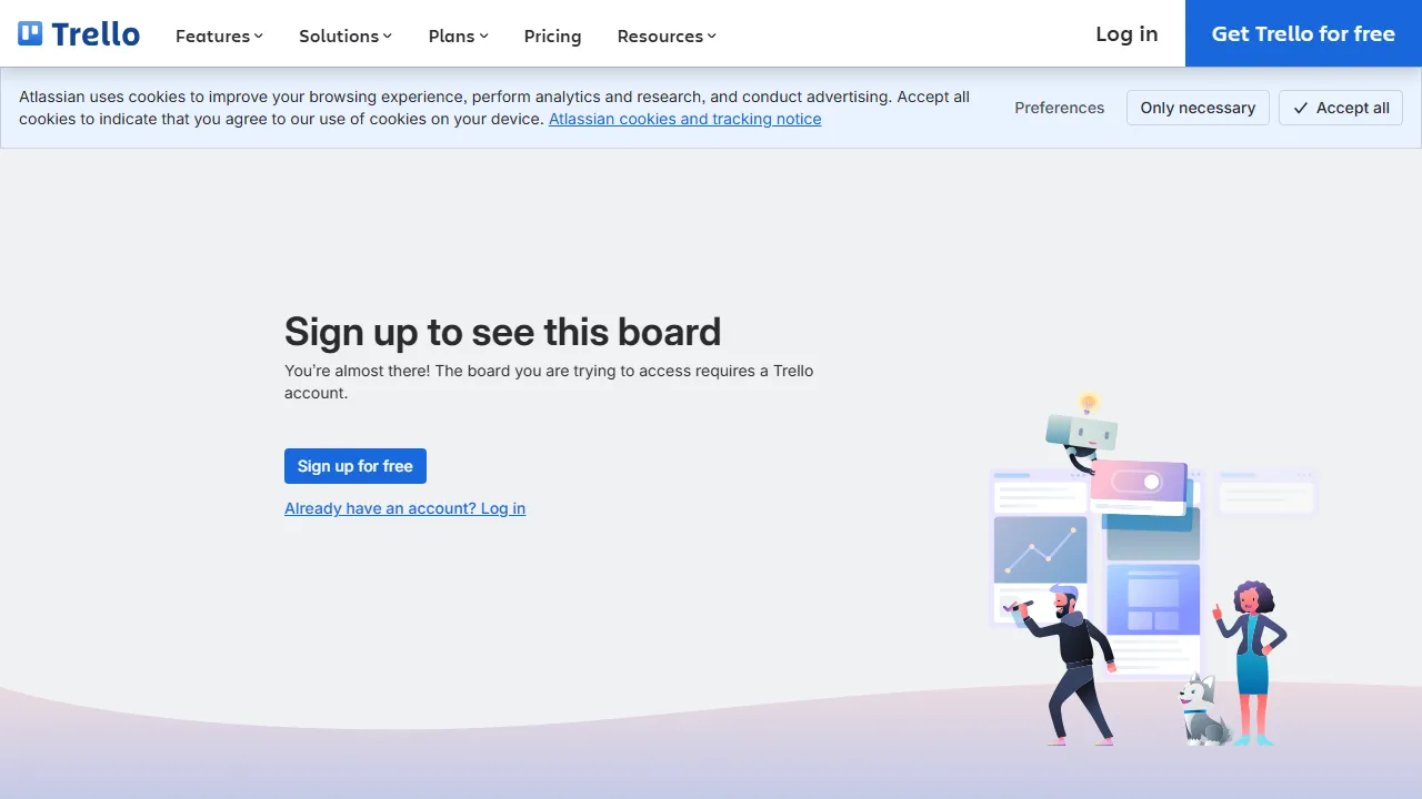 trello.com - Project Management Donation Link for Secure Support screenshot