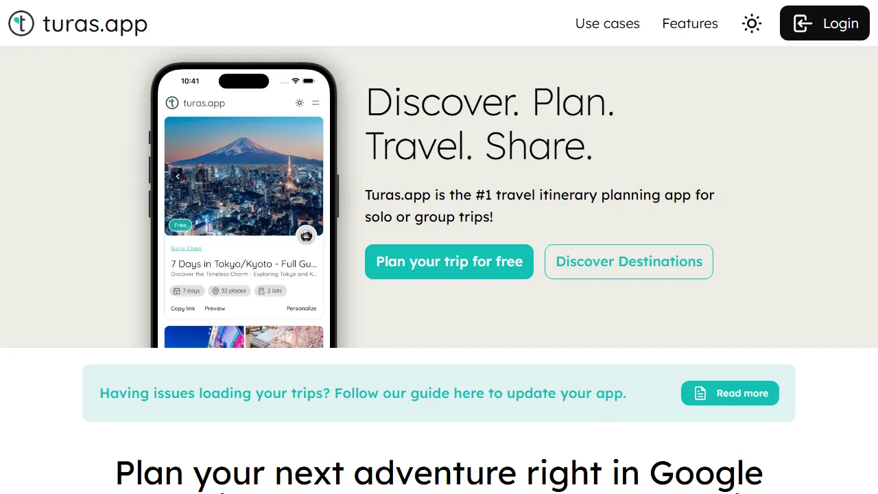 turas.app - Travel App to Plan Your Journey screenshot