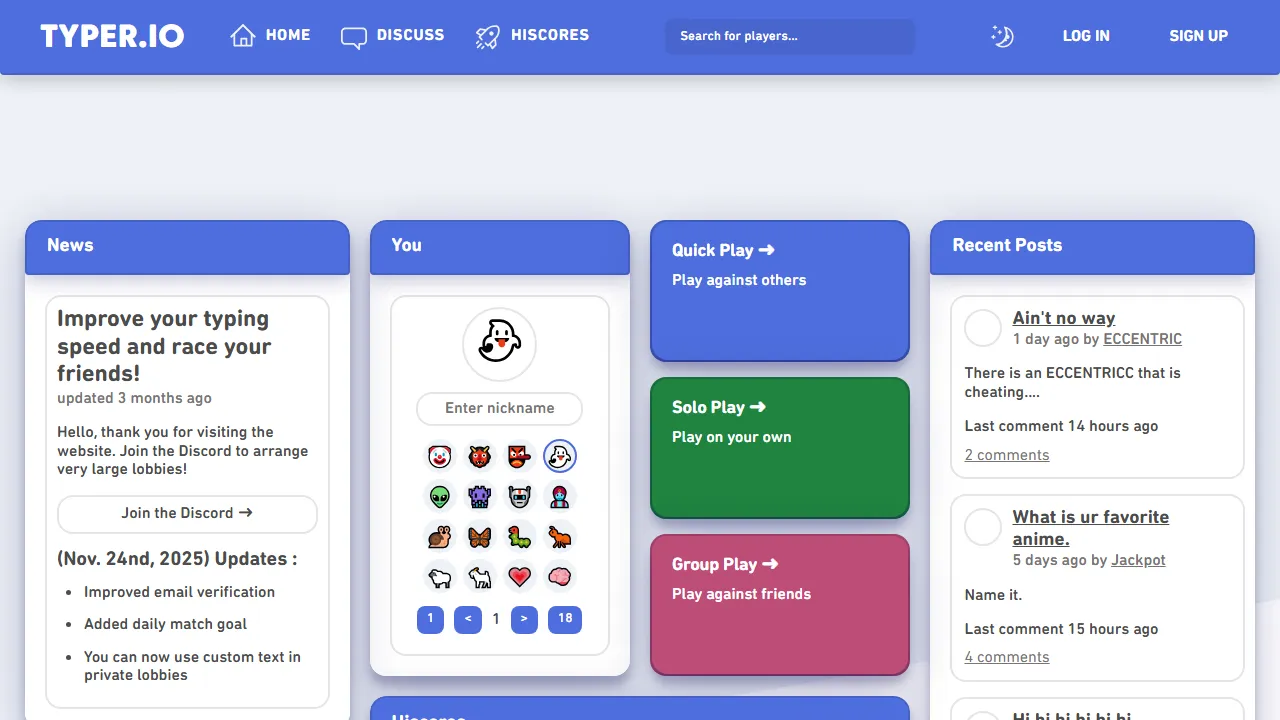 typer.io - Free Online Typing Speed Test and Practice screenshot