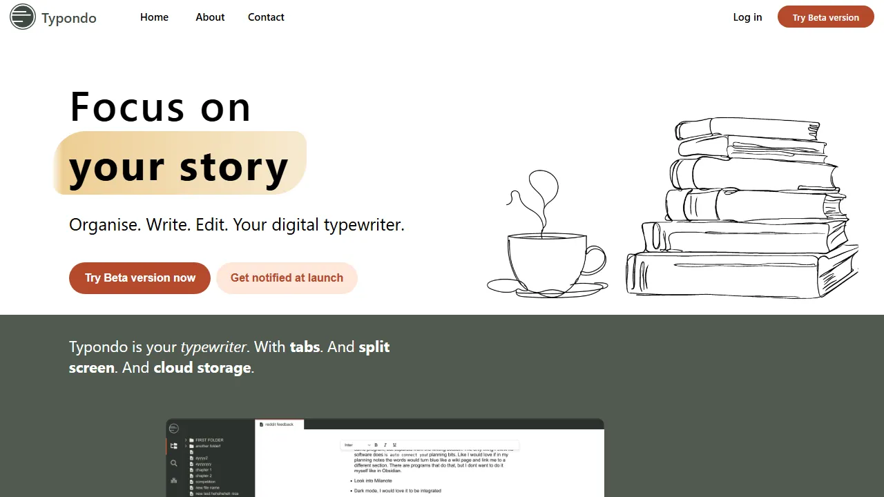 typondo.com - Free Online Writing Platform for Story Creation screenshot