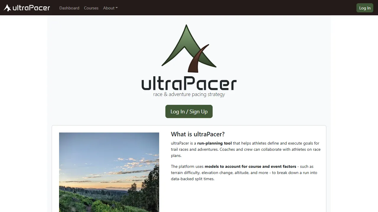 ultrapacer.com - For Pace Tracking and Improvement screenshot