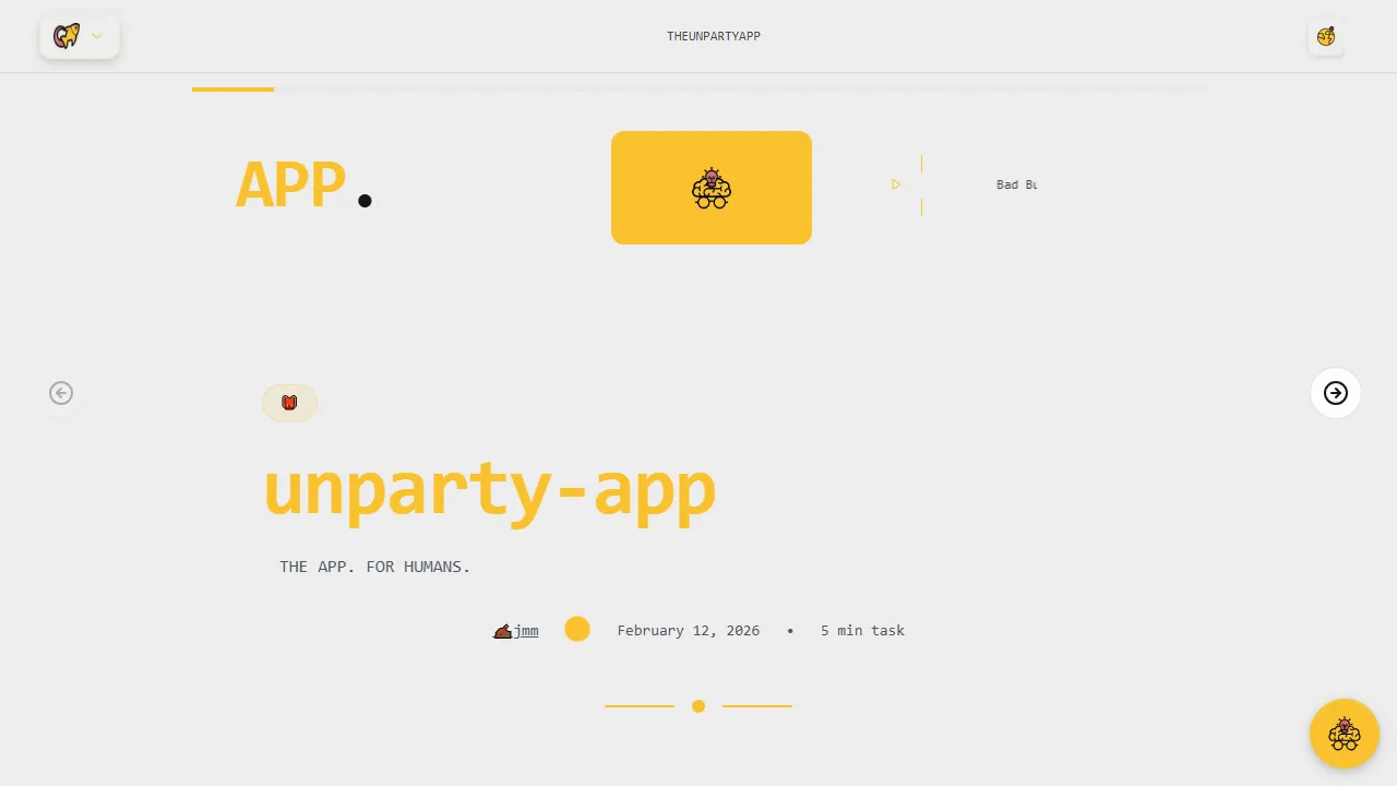 unparty.app - Online Community Platform for Entrepreneurs & Creators screenshot