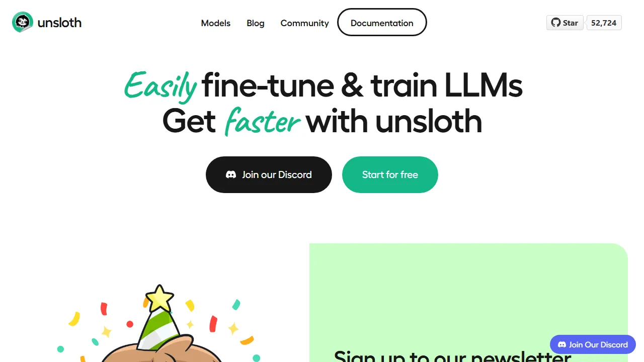 unsloth.ai - Open Source Fine-Tuning for Large Language Models screenshot