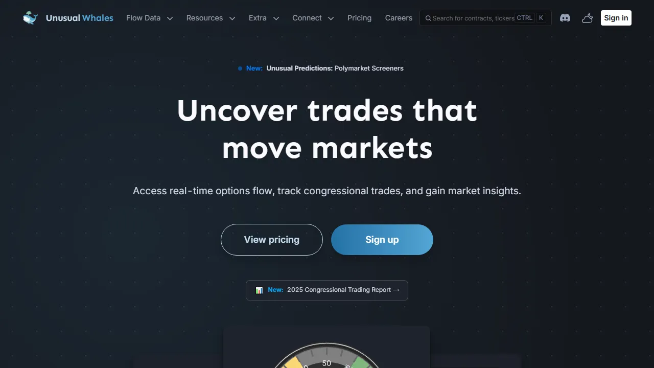 unusualwhales.com - Support Financial Data and Analytics Development screenshot