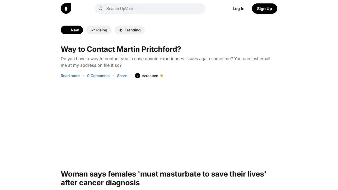 upvote.social - Social News Feed Content Aggregator Platform screenshot