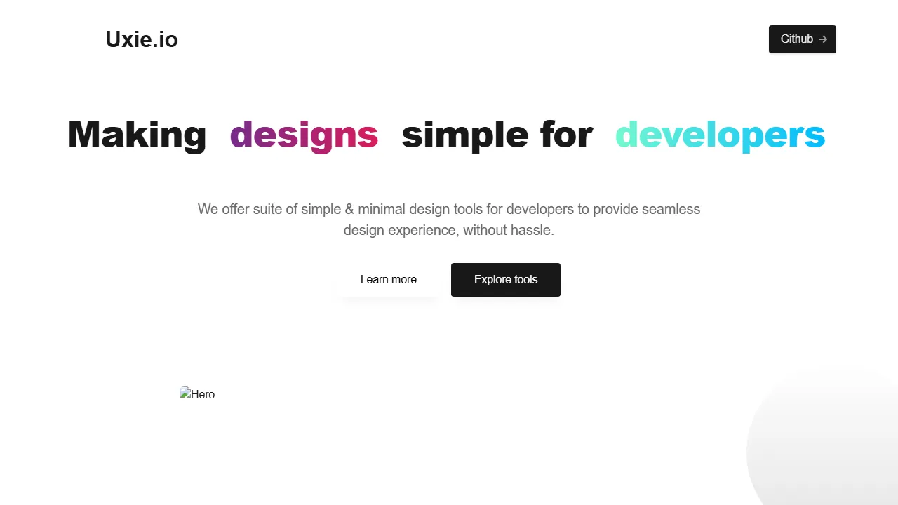 uxie.io - Design Tools Hub for Designers and Developers screenshot