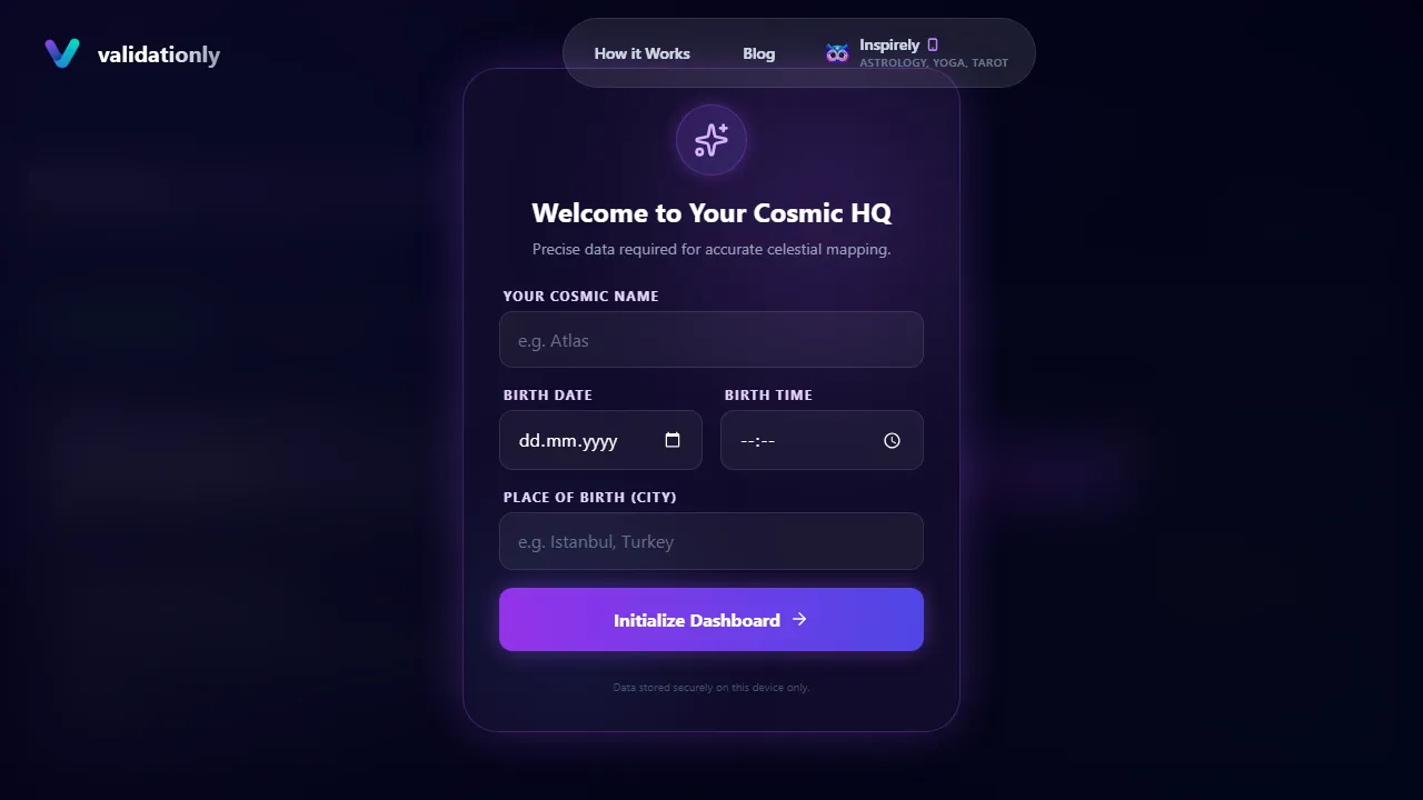 validationly.com - Digital Project Supporting Form Validation screenshot