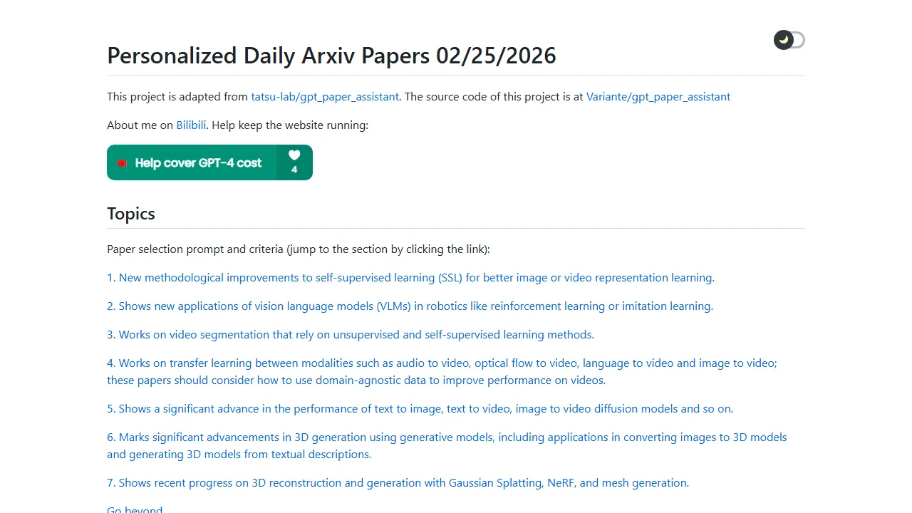 variante.github.io - Arxiv Paper Summaries - Daily Updates screenshot