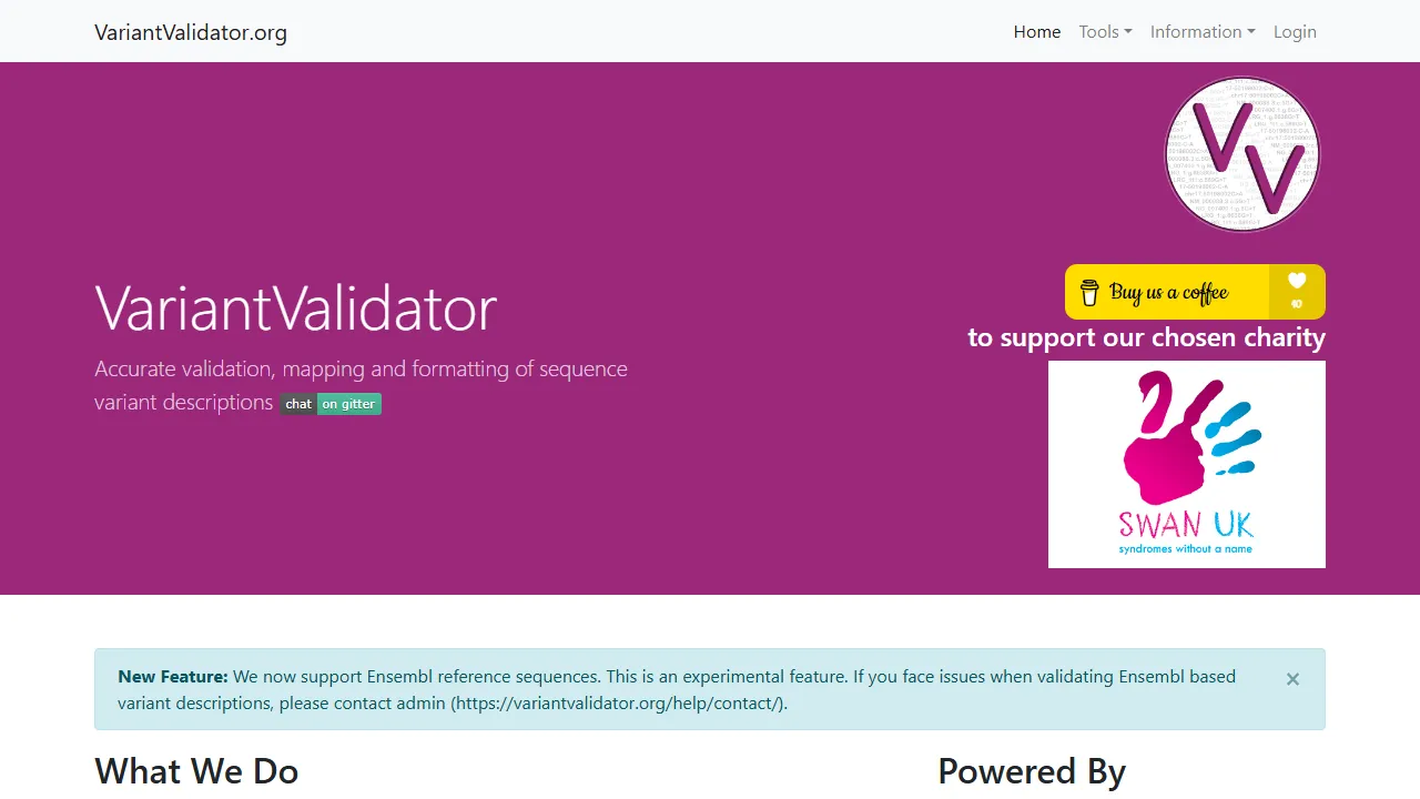 variantvalidator.org - Free Open Source Analysis Software screenshot