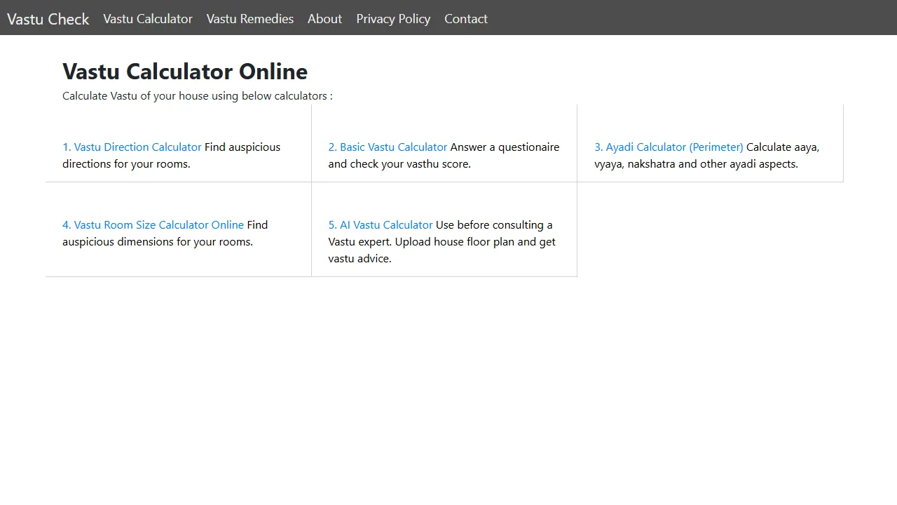 vastucheck.appspot.com - Vastu Analysis Tool Online – Get Yours Now screenshot