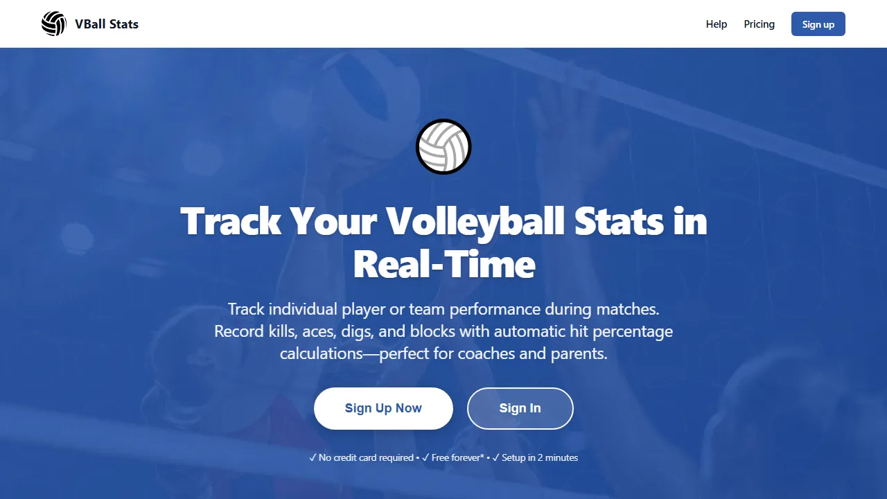 vballstat.com - Volleyball Stats Tracker for Player Development screenshot