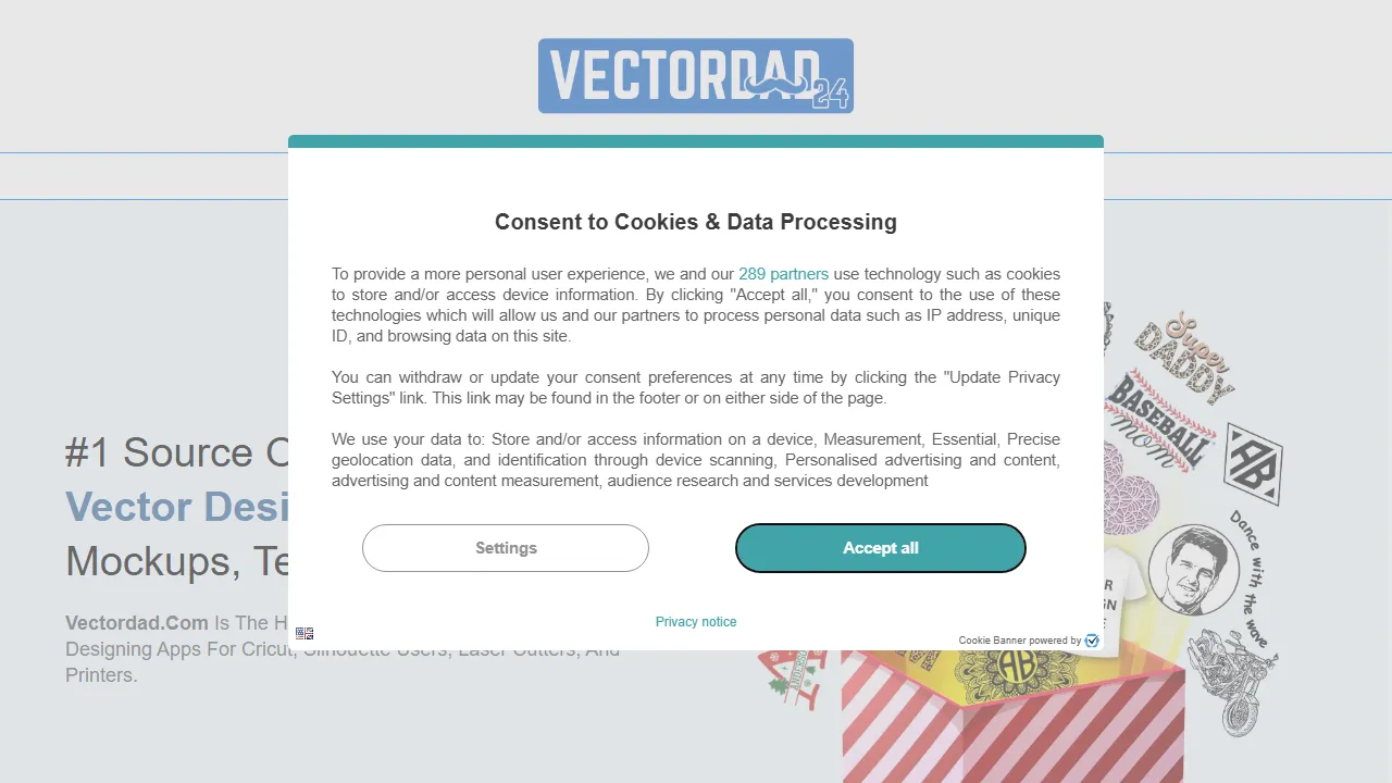 vectordad.com - Online Vector Design Apps for Crafters screenshot