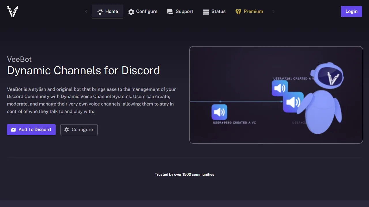 veebot.xyz - Free Discord Bot Management Solution screenshot