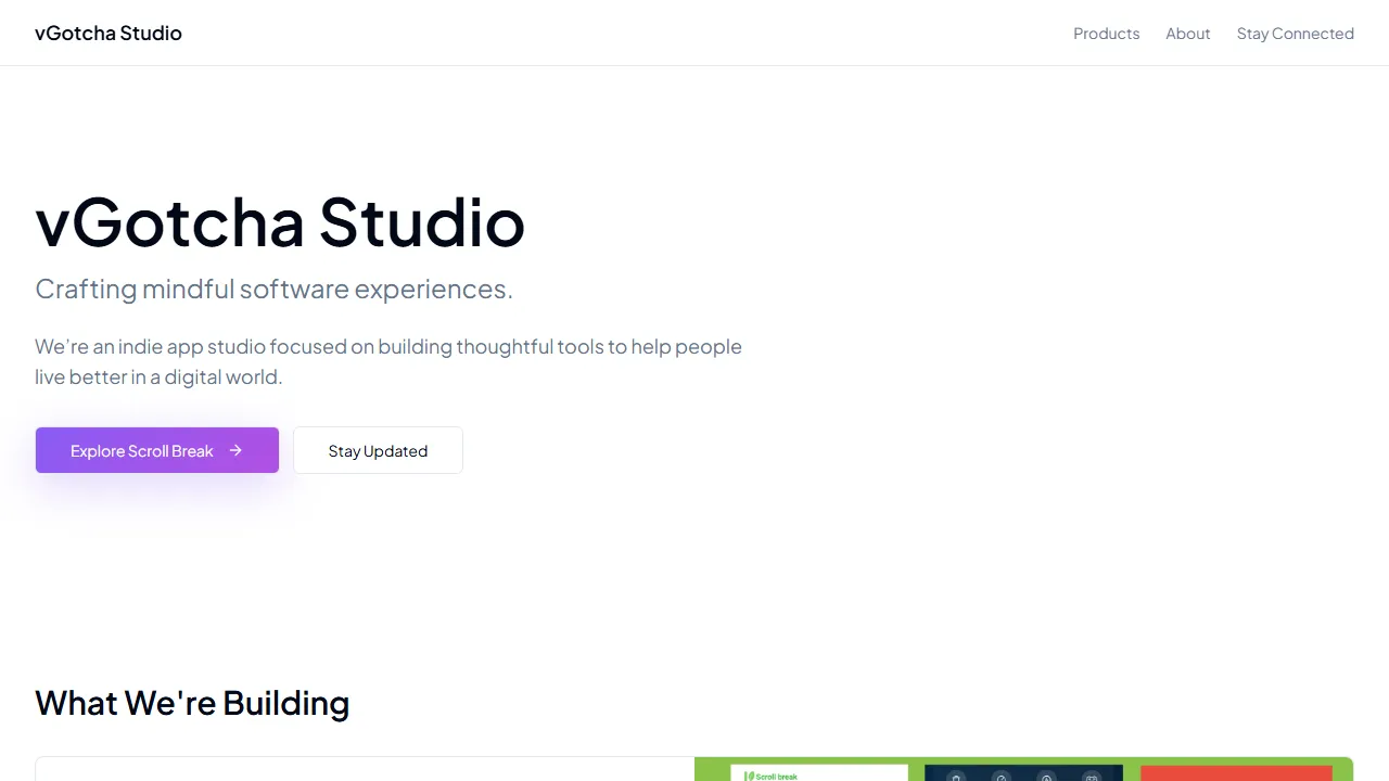 vgotchastudio.space - Free Productivity Apps and Pomodoro Timer screenshot